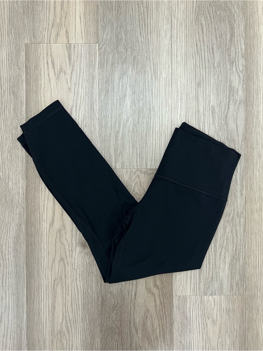 Lululemon Align Ribbed High Rise Black Leggings 25” Size 8 W5FJTS